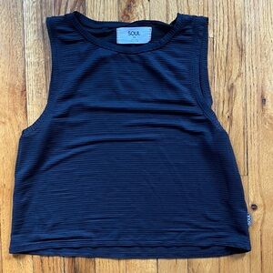 Soulcycle Sheer Black Ribbed Sleeveless Tank Top - Size XS